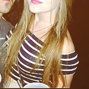 Off-the-Shoulder Stripped Crop Top (SM)